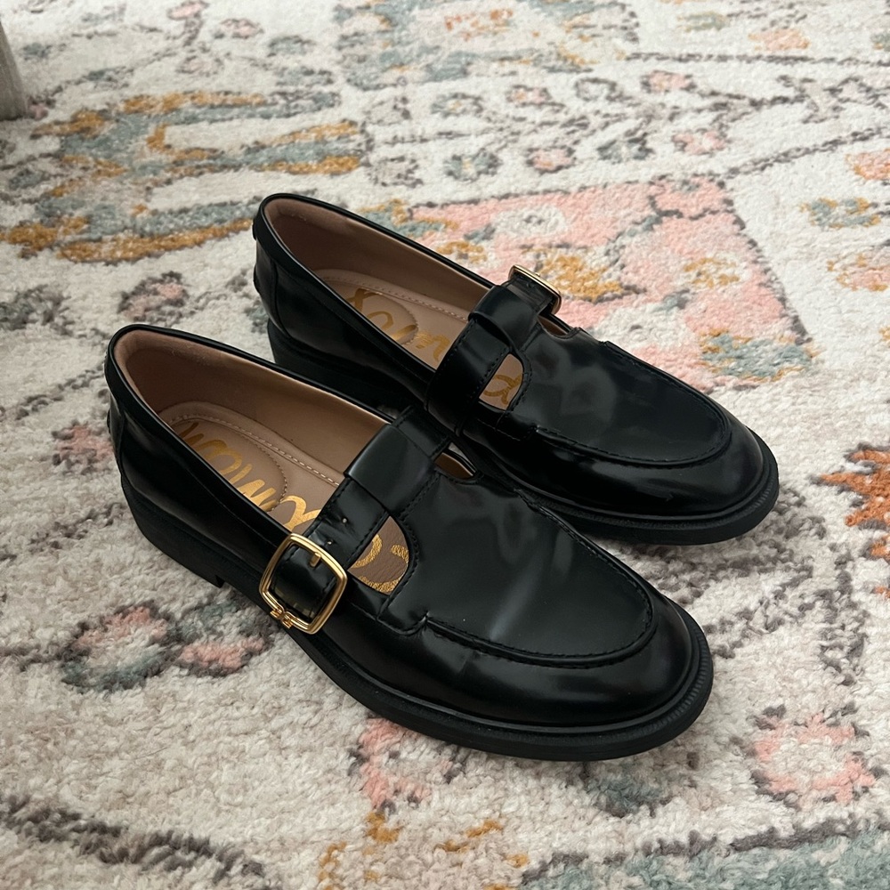 Sam Edelman - Elaina T Strap Mary Jane Black Loafers